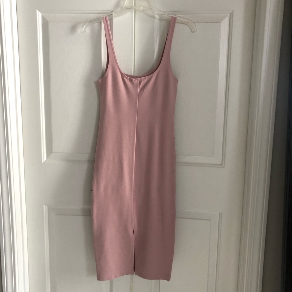 Forever 21 bodycon midi dress pink Small NEW - Picture 4 of 8